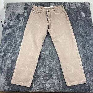 Diesel Saddle Baggy Straight Brown Jeans Button Fly Mens 36 (34X31) Italy Cotton